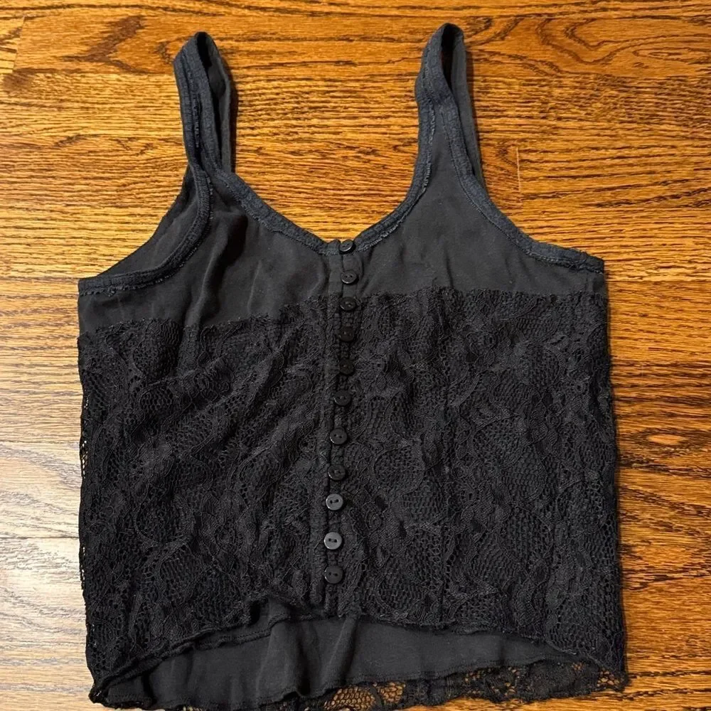 FREE PEOPLE  Cosette Corset Tank - Black